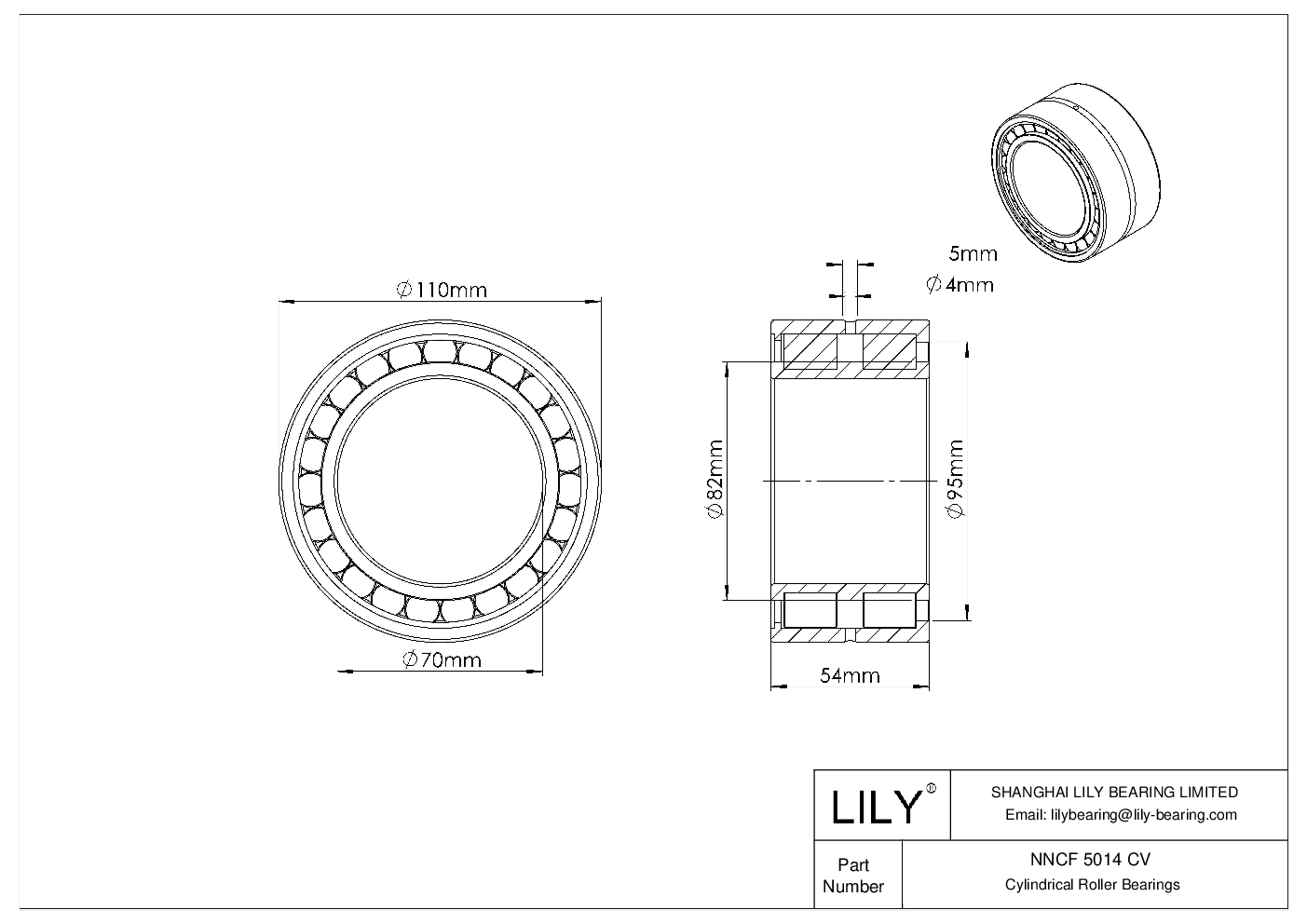 NNCF 5014 CV 双列满装圆柱滚子轴承 cad drawing