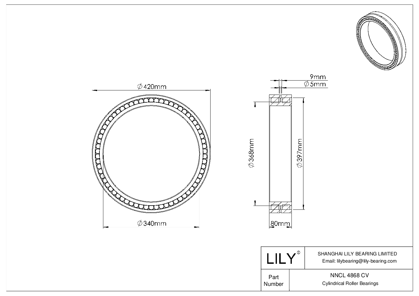 NNCL 4868 CV 双列满装圆柱滚子轴承 cad drawing