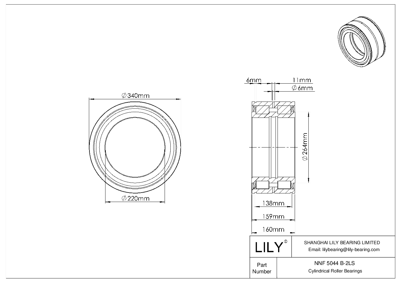 NNF 5044 B-2LS Rodamientos de rodillos cilíndricos de doble hilera de dotación completa cad drawing