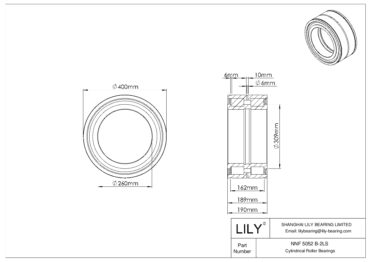 NNF 5052 B-2LS Double Row Full Complement Cylindrical Roller Bearings cad drawing