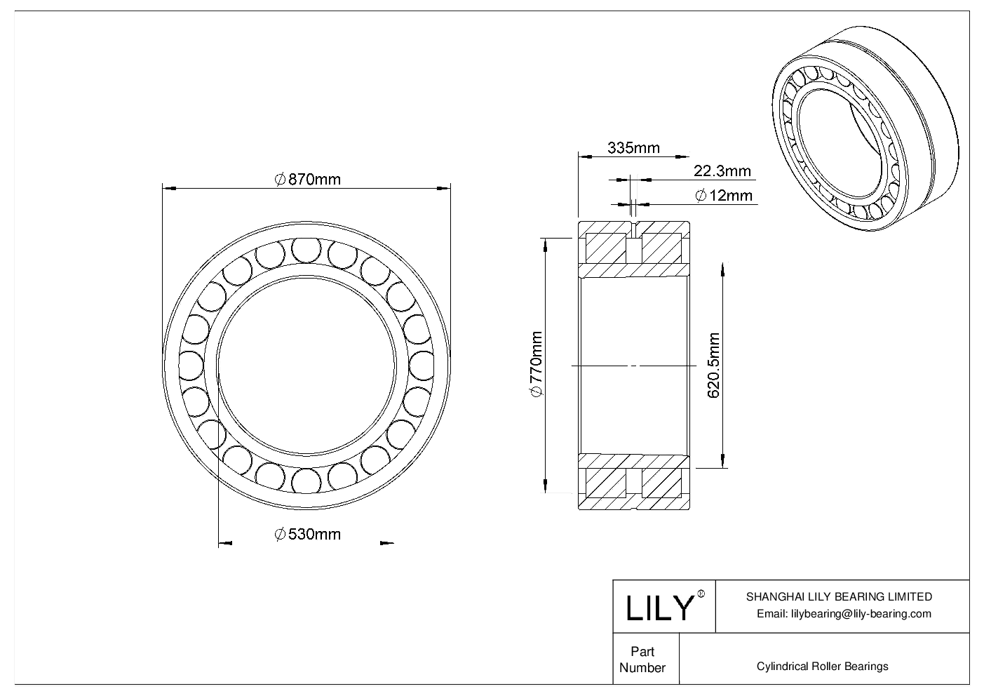 NNU 41/530 K30M/W33 Double Row Cylindrical Roller Bearings cad drawing