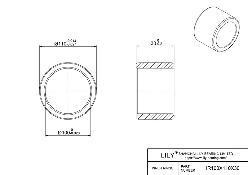 IR100X110X30-XL Inner Rings cad drawing