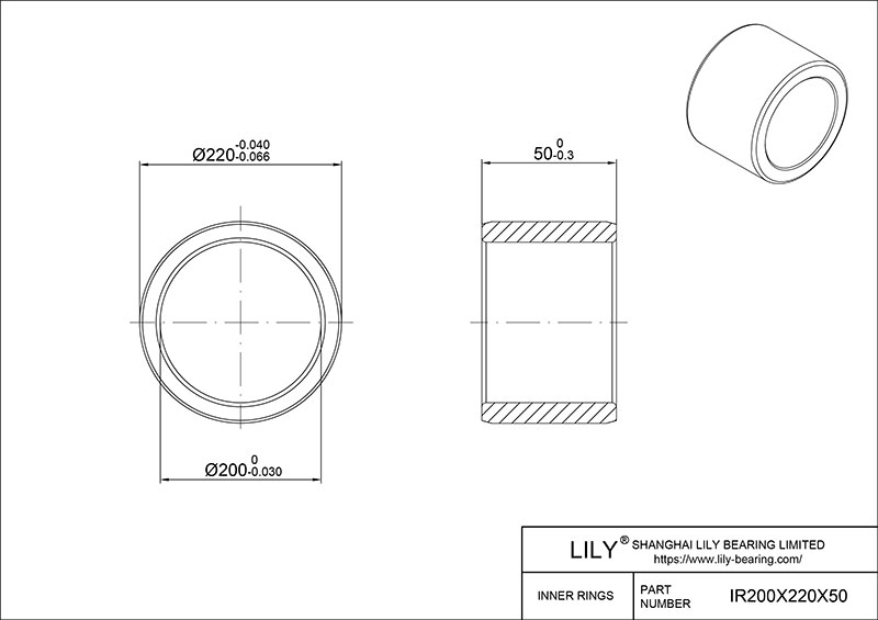 IR200X220X50-XL Inner Rings cad drawing