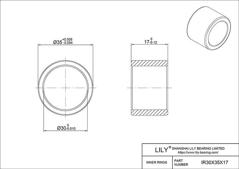 IR30X35X17-XL Inner Rings cad drawing