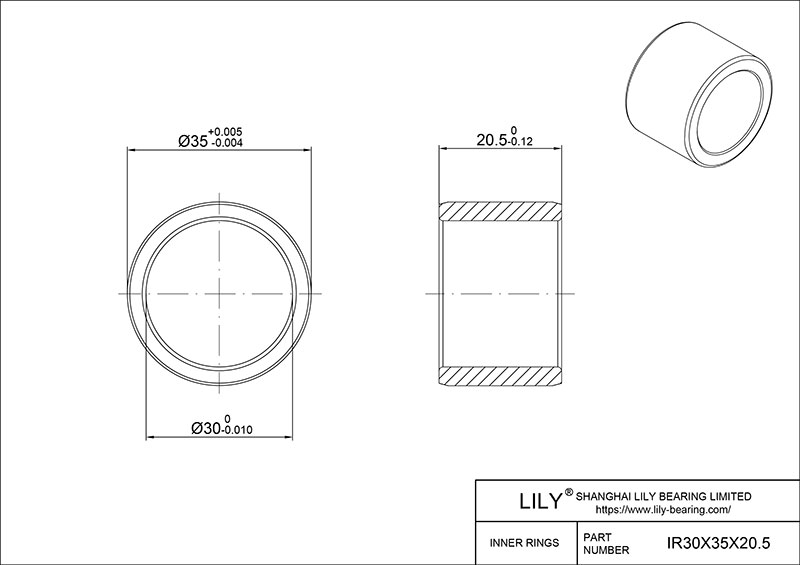 IR30X35X20.5-XL Inner Rings cad drawing