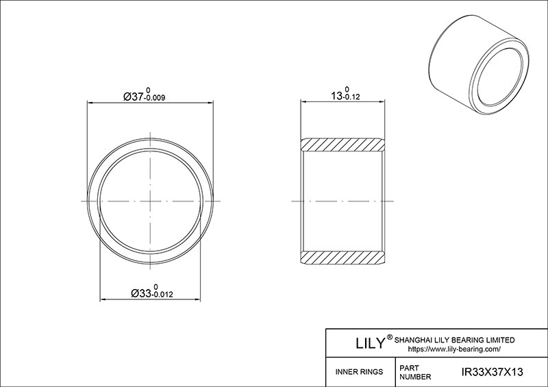 IR33X37X13-XL Inner Rings cad drawing