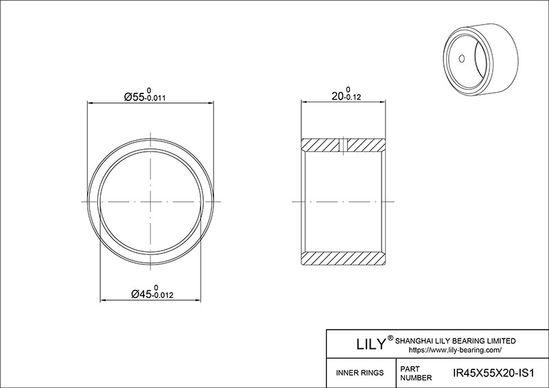 IR45X55X20-IS1-XL Inner Rings cad drawing