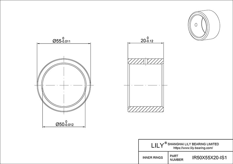 IR50X55X20-IS1-XL Inner Rings cad drawing