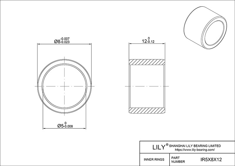 IR5X8X12-XL Inner Rings cad drawing