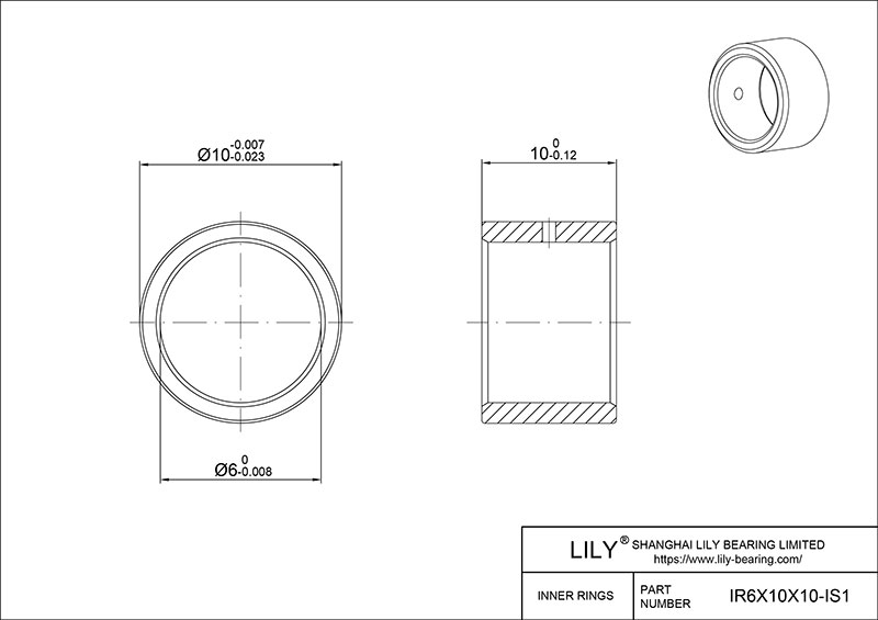 IR6X10X10-IS1-XL Inner Rings cad drawing