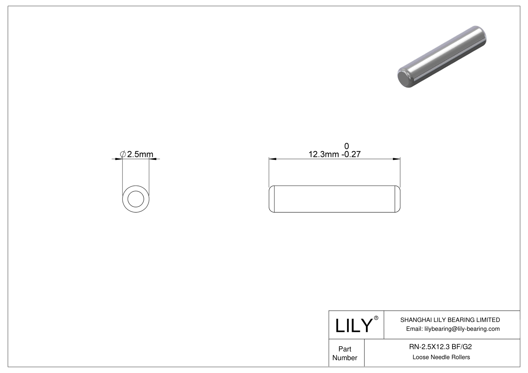 RN-2.5X12.3 BF/G2 松动的滚针 cad drawing