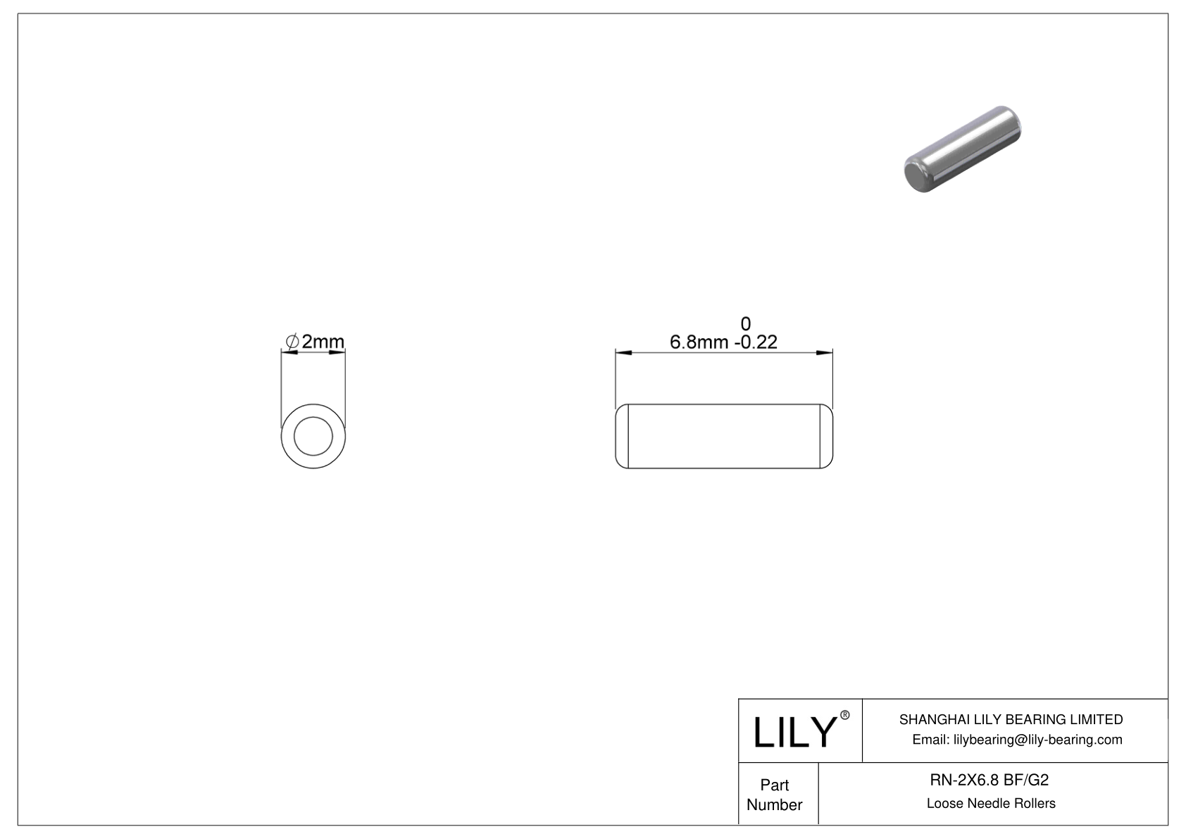 RN-2X6.8 BF/G2 Rodillos de aguja sueltos cad drawing