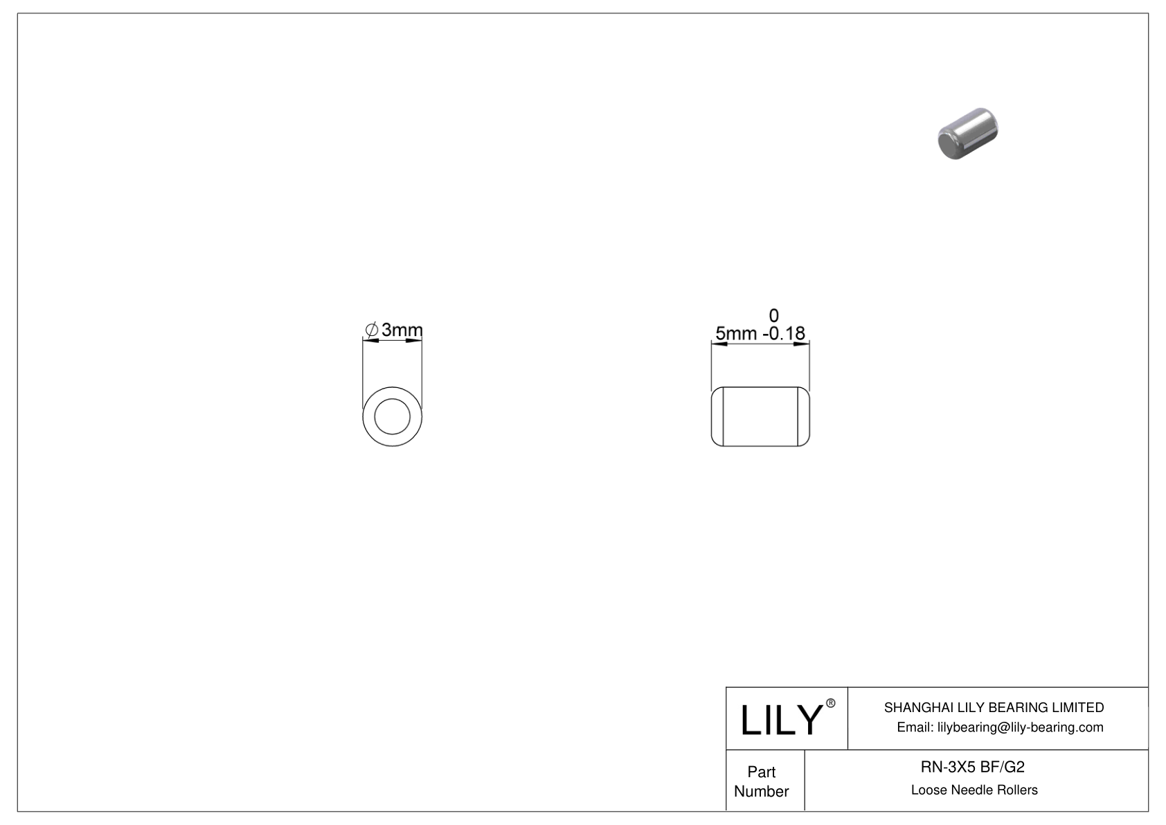 RN-3X5 BF/G2 Rodillos de aguja sueltos cad drawing