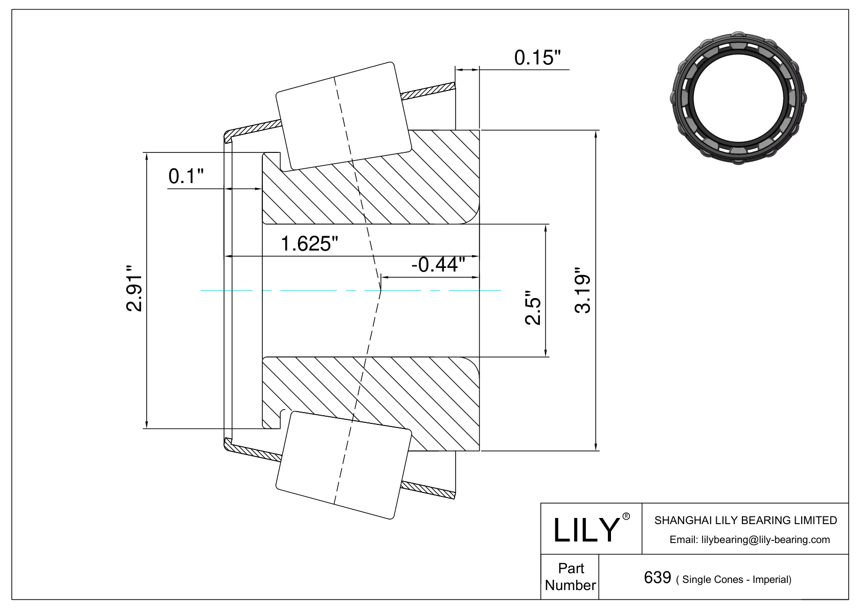 0639 单筒（英制） cad drawing