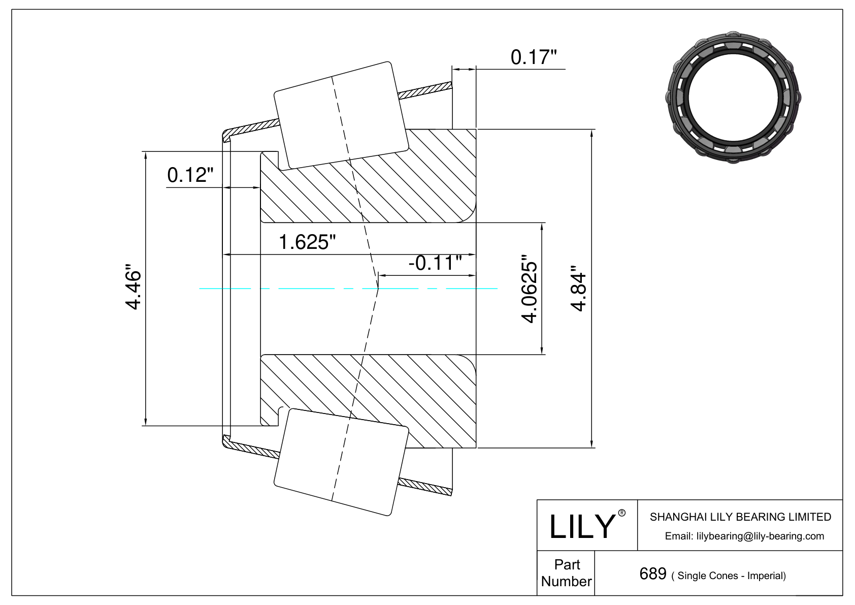 0689 单筒（英制） cad drawing