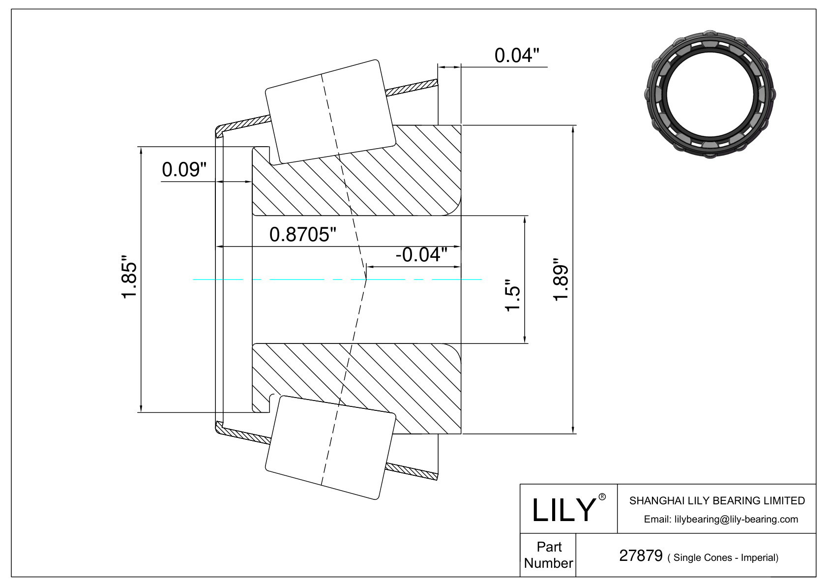 27879 单筒（英制） cad drawing