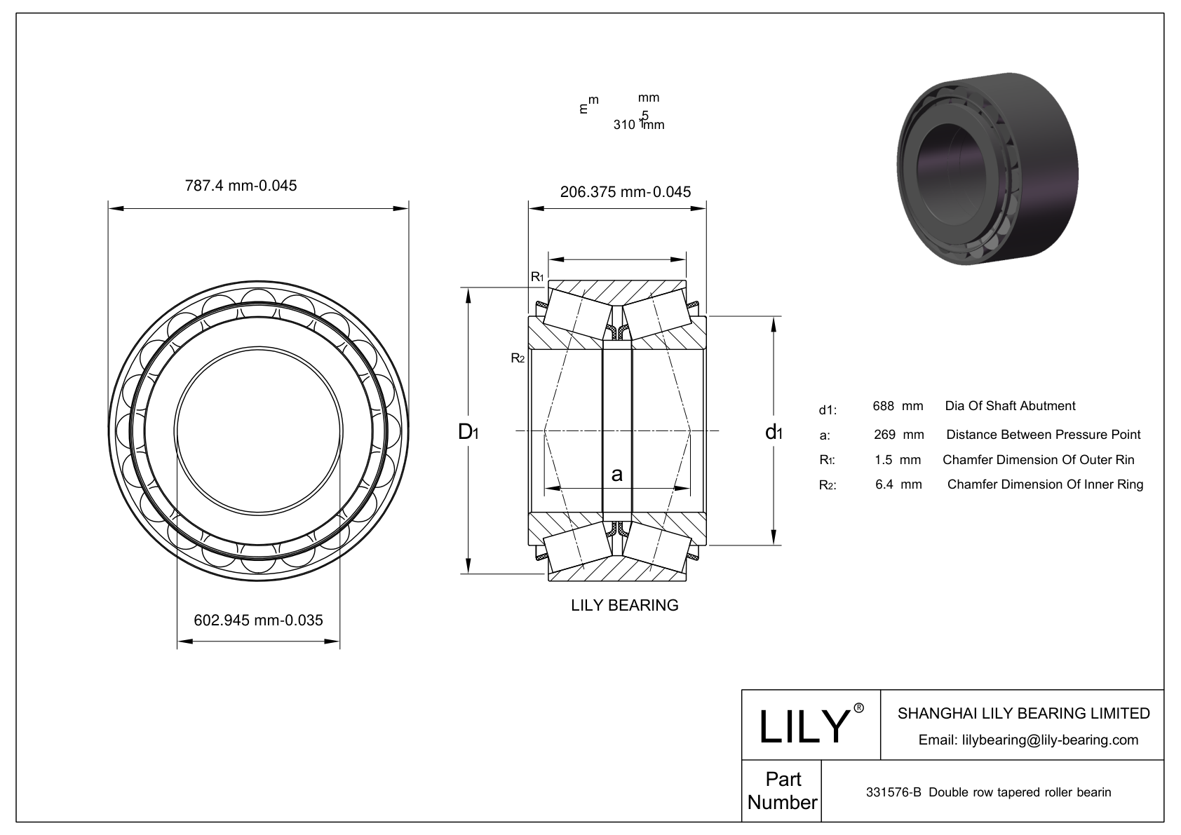 331576 B TDM（双列圆锥滚子轴承）（公制） cad drawing