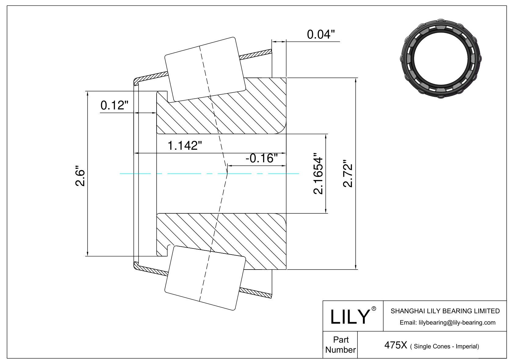 475X 单筒（英制） cad drawing