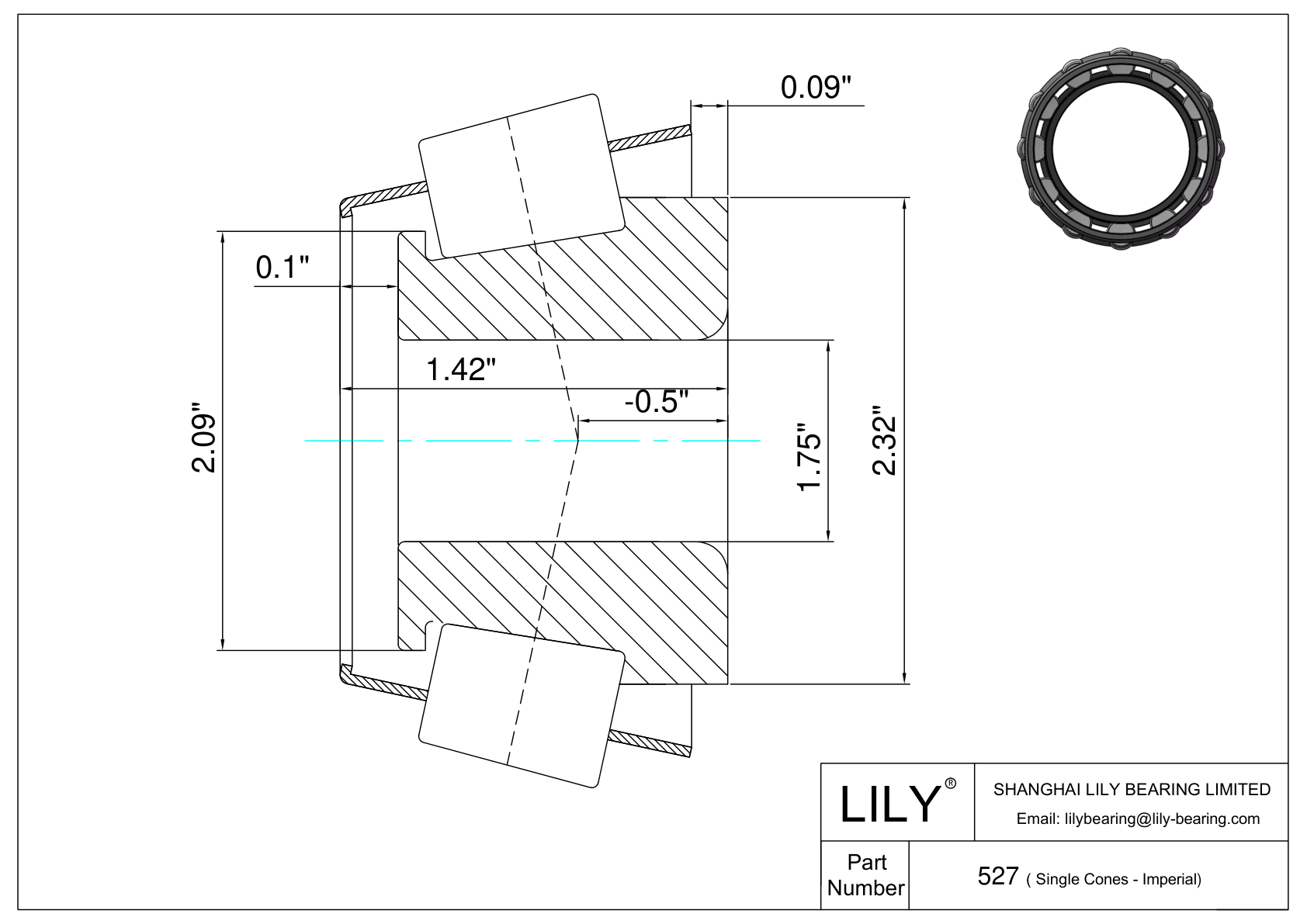 527 Single Cones (Imperial) cad drawing