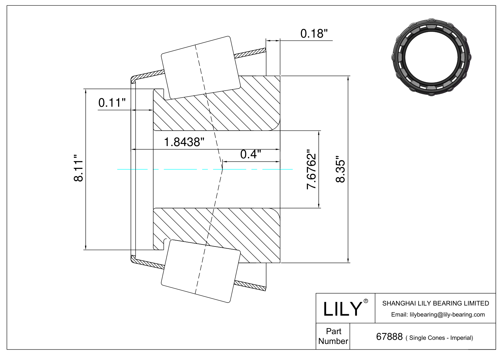 67888 Single Cones (Imperial) cad drawing