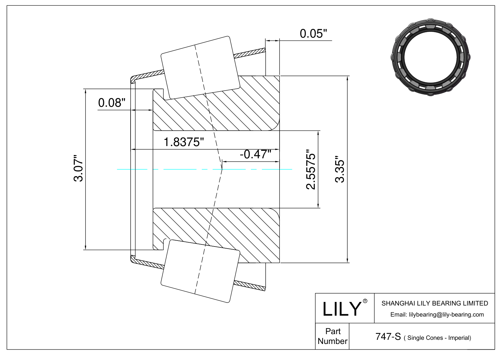 747-S 单筒（英制） cad drawing