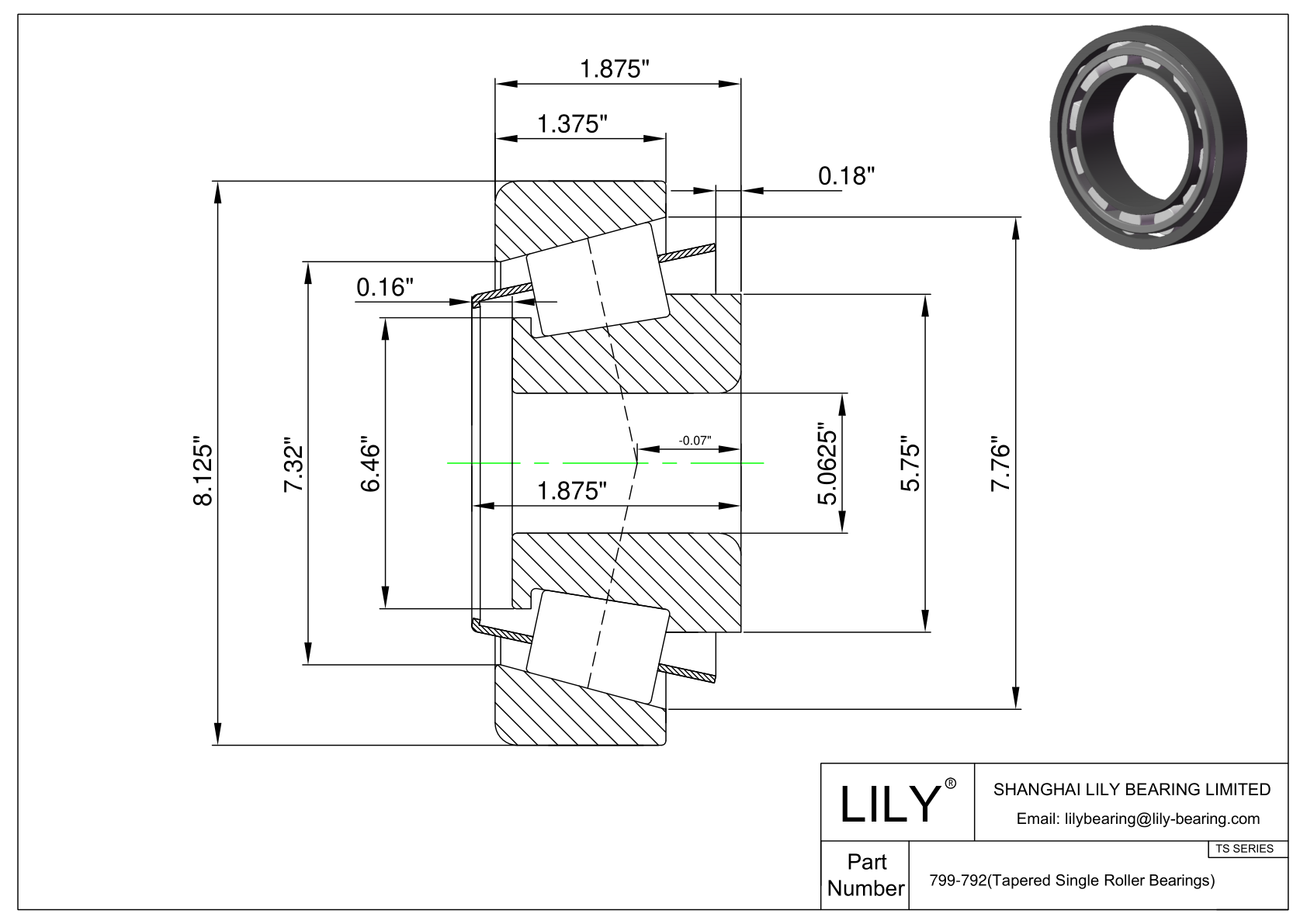 799-792 TS (Rodamientos de rodillos simples cónicos) (Imperial) cad drawing