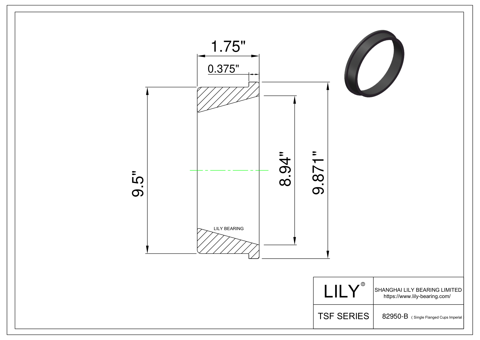 82950-B Single Flanged Cups (Imperial) cad drawing