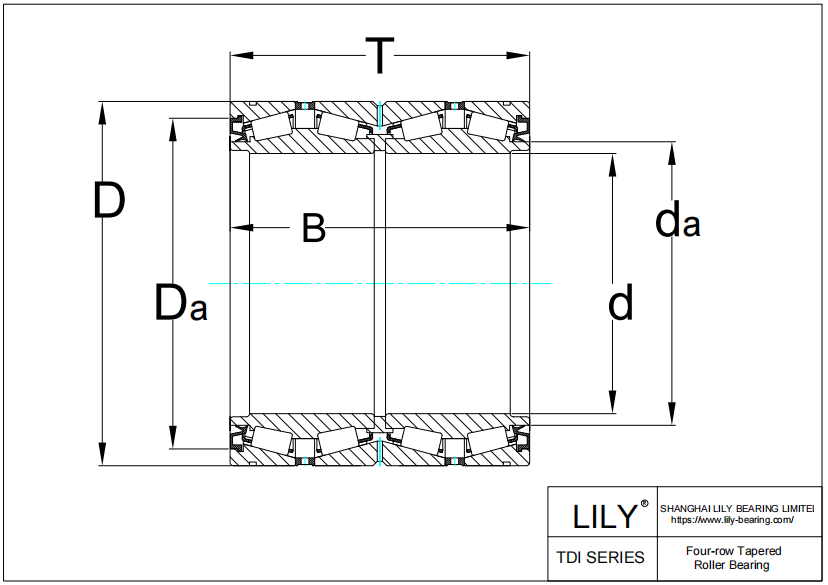 BT4-8108 E/C625 Four-row Tapered Roller Bearings cad drawing