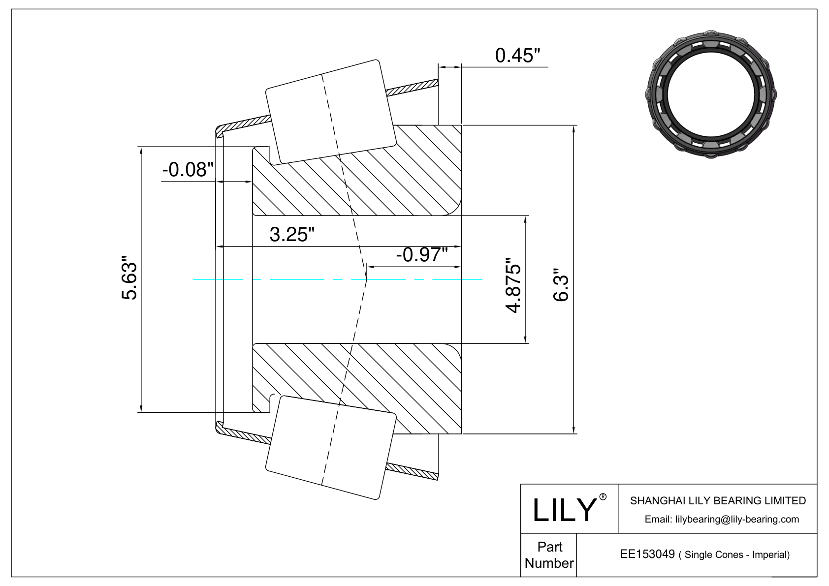 EE153049 单筒（英制） cad drawing