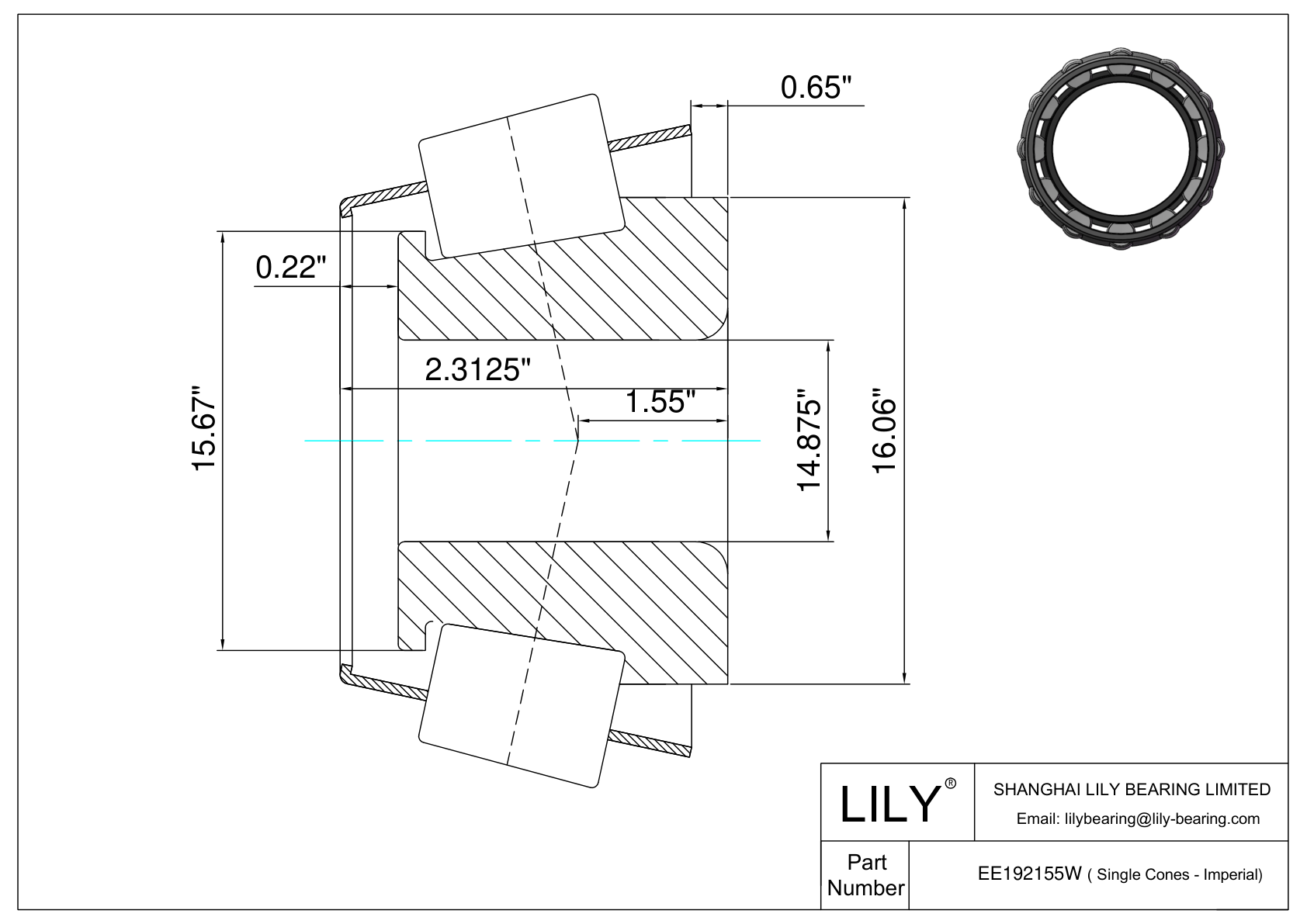 EE192155W 单筒（英制） cad drawing