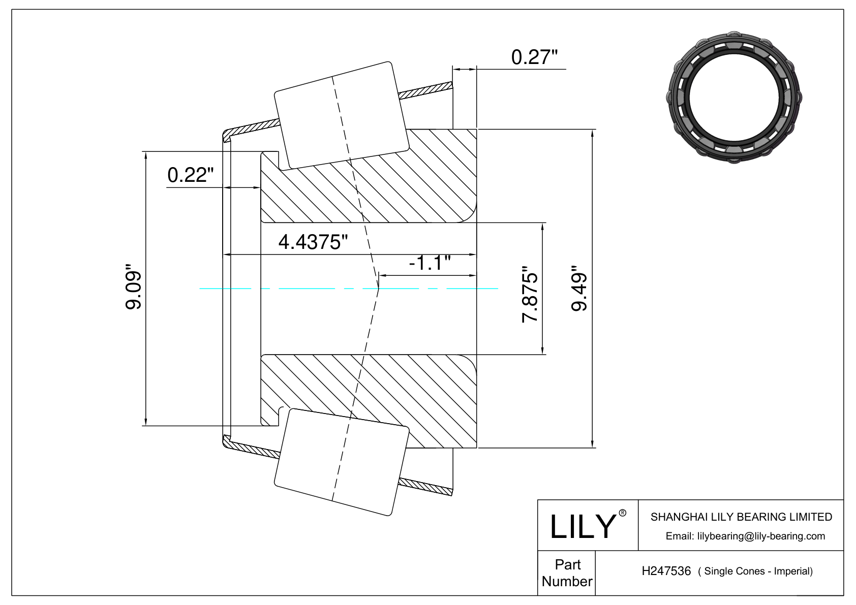 H247536 单筒（英制） cad drawing