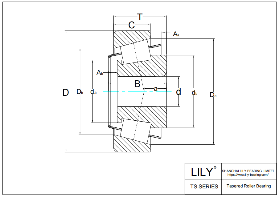JLM714149A-JLM714110 TS (Tapered Single Roller Bearings) (Metric) cad drawing