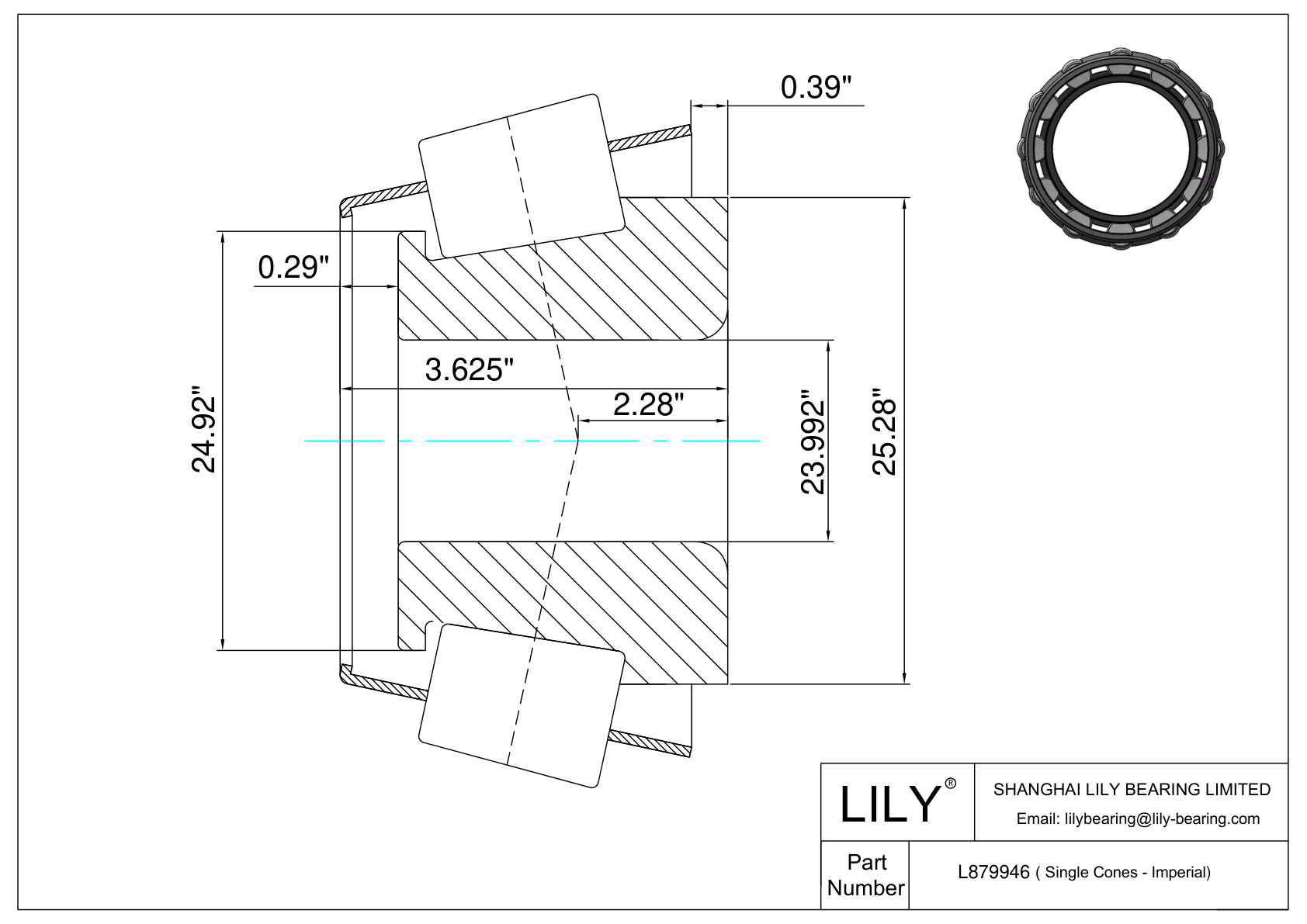 L879946 单筒（英制） cad drawing