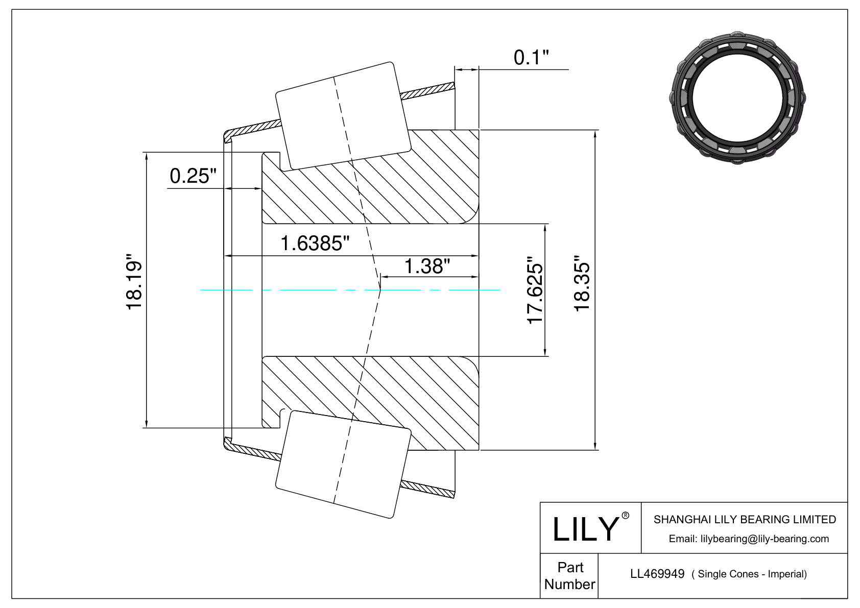 LL469949 单筒（英制） cad drawing