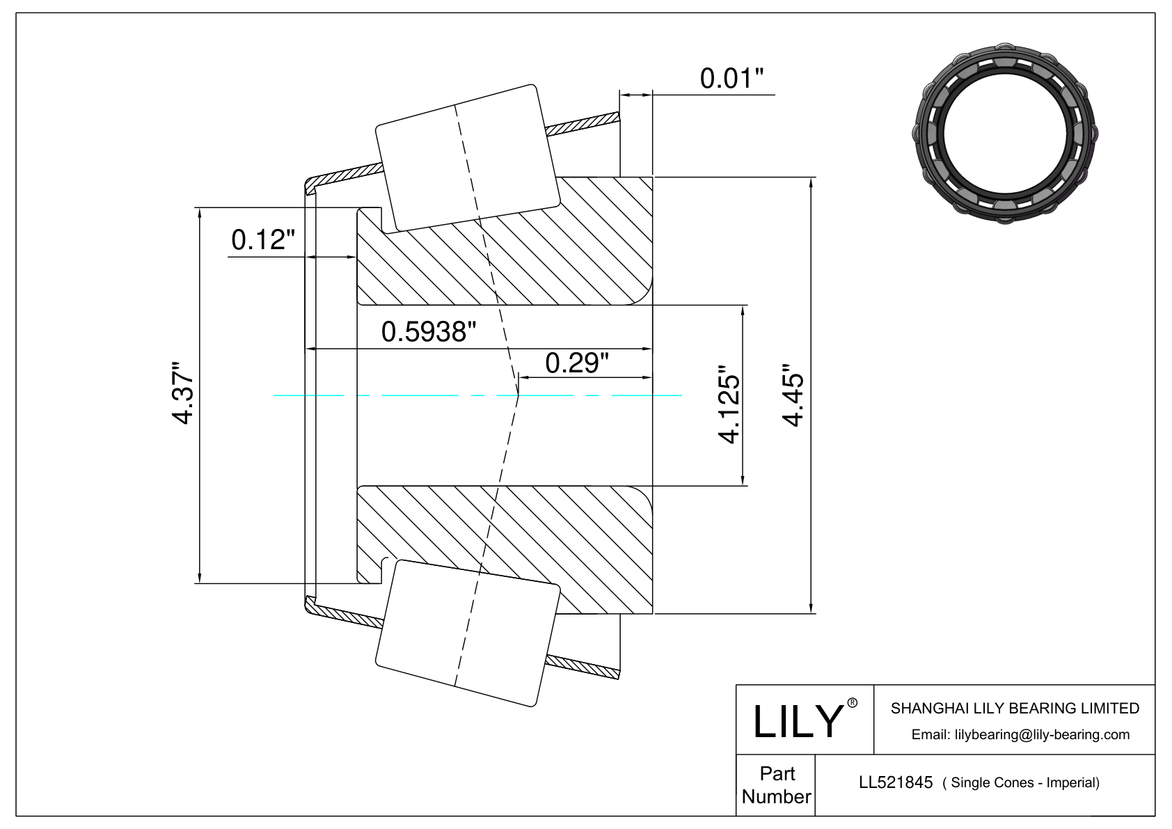 LL521845 单筒（英制） cad drawing