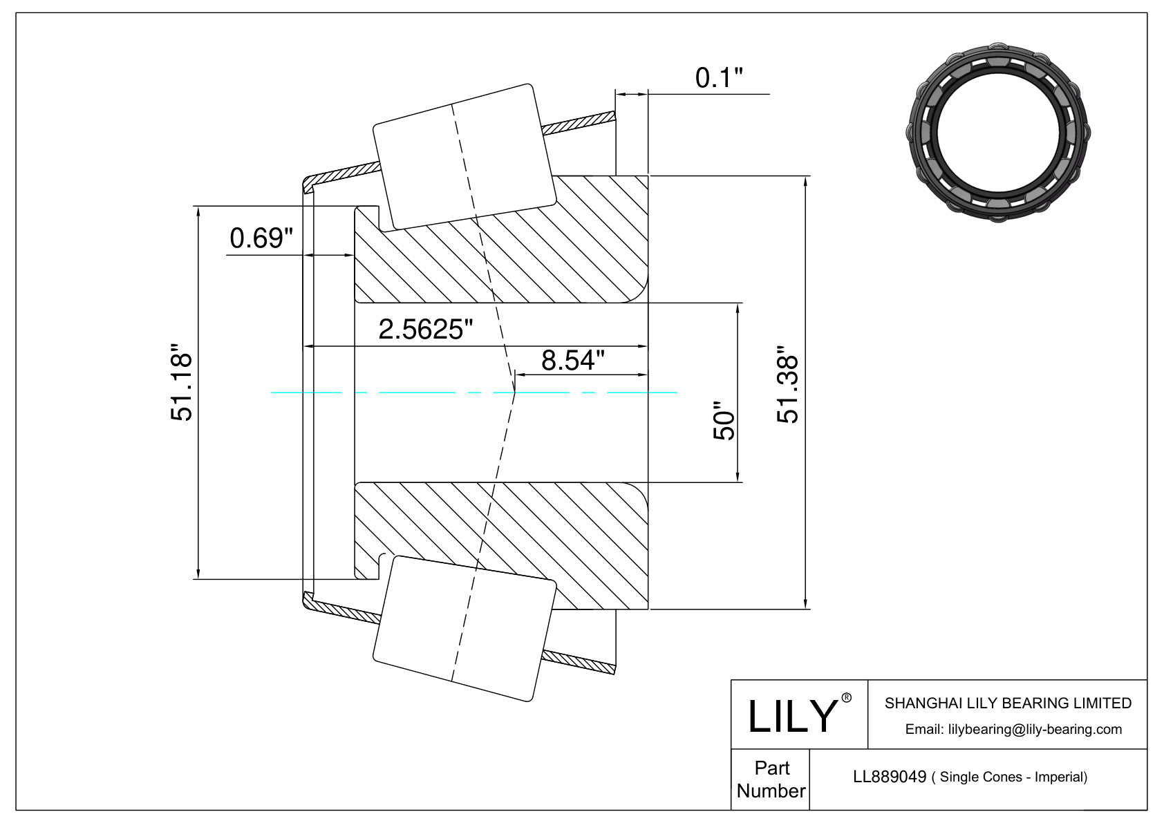 LL889049 单筒（英制） cad drawing