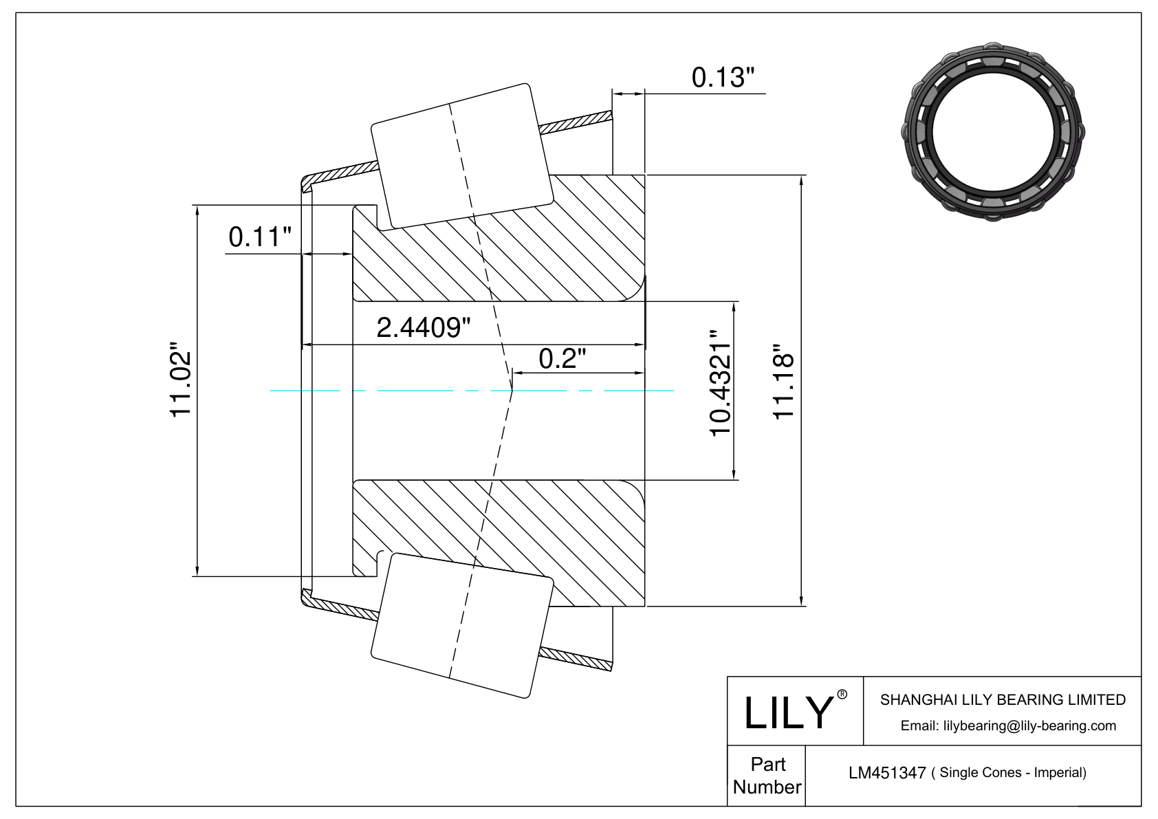 LM451347 Conos simples (Imperial) cad drawing