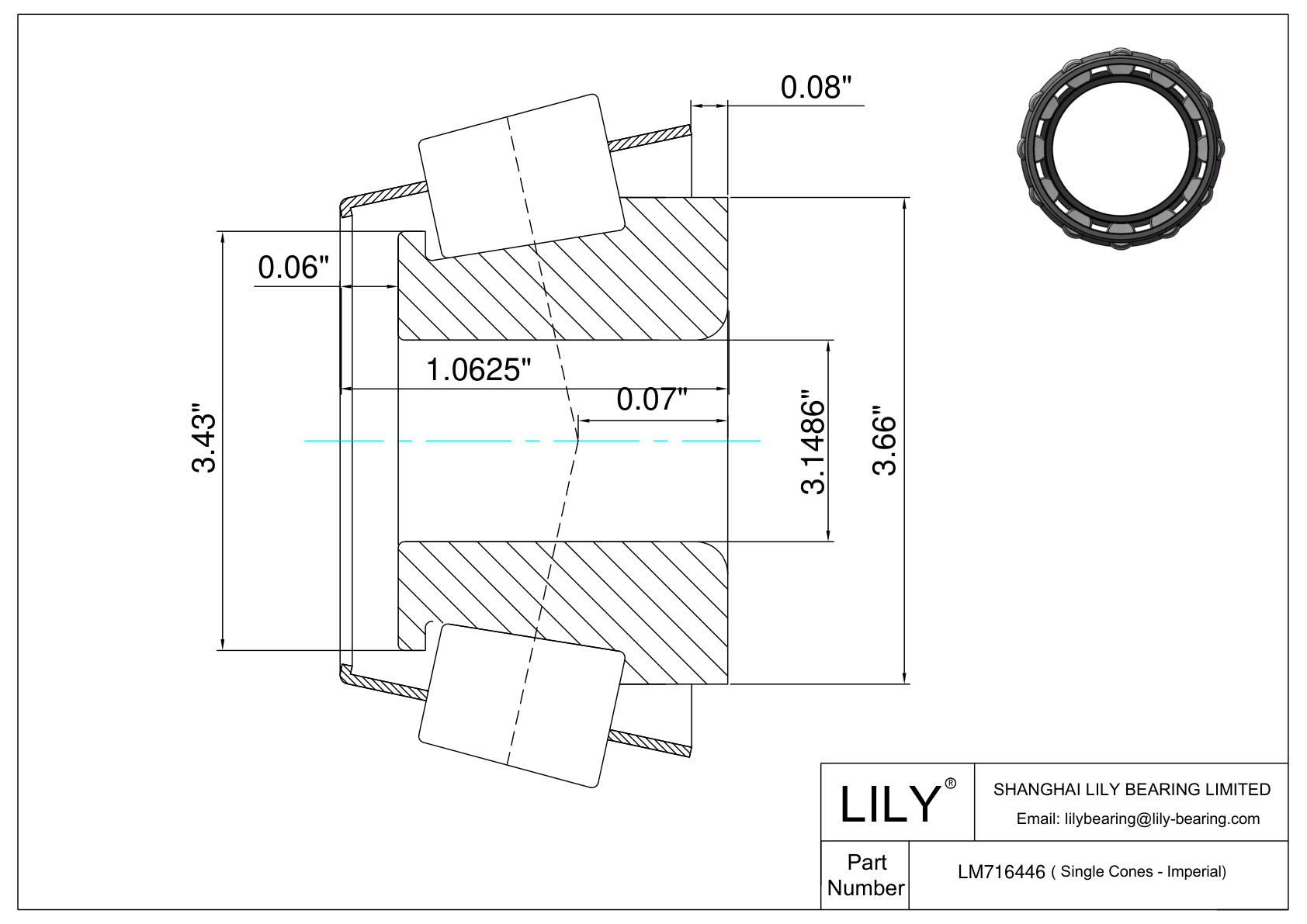 LM716446 单筒（英制） cad drawing