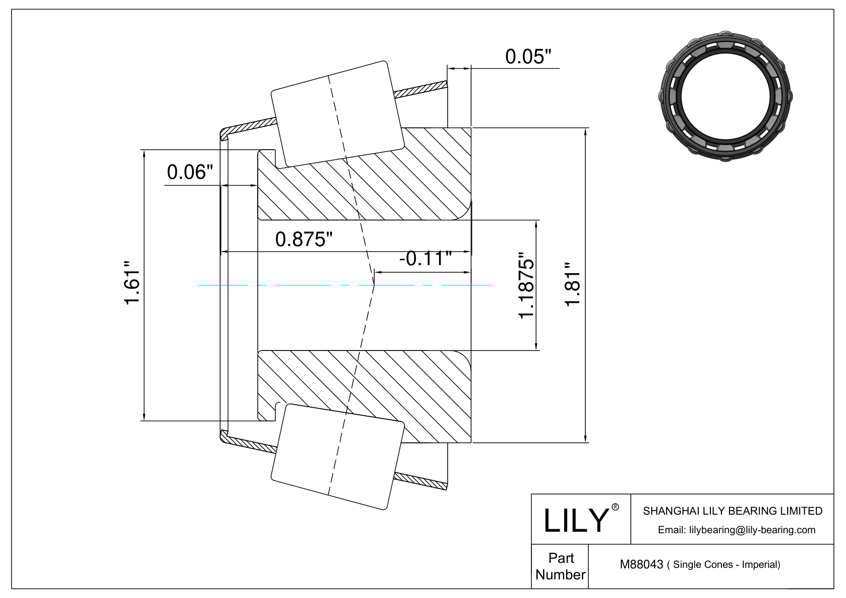 M88043 Single Cones (Imperial) cad drawing