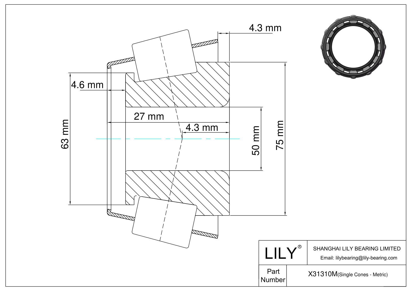 X31310M Conos simples (sistema métrico) cad drawing