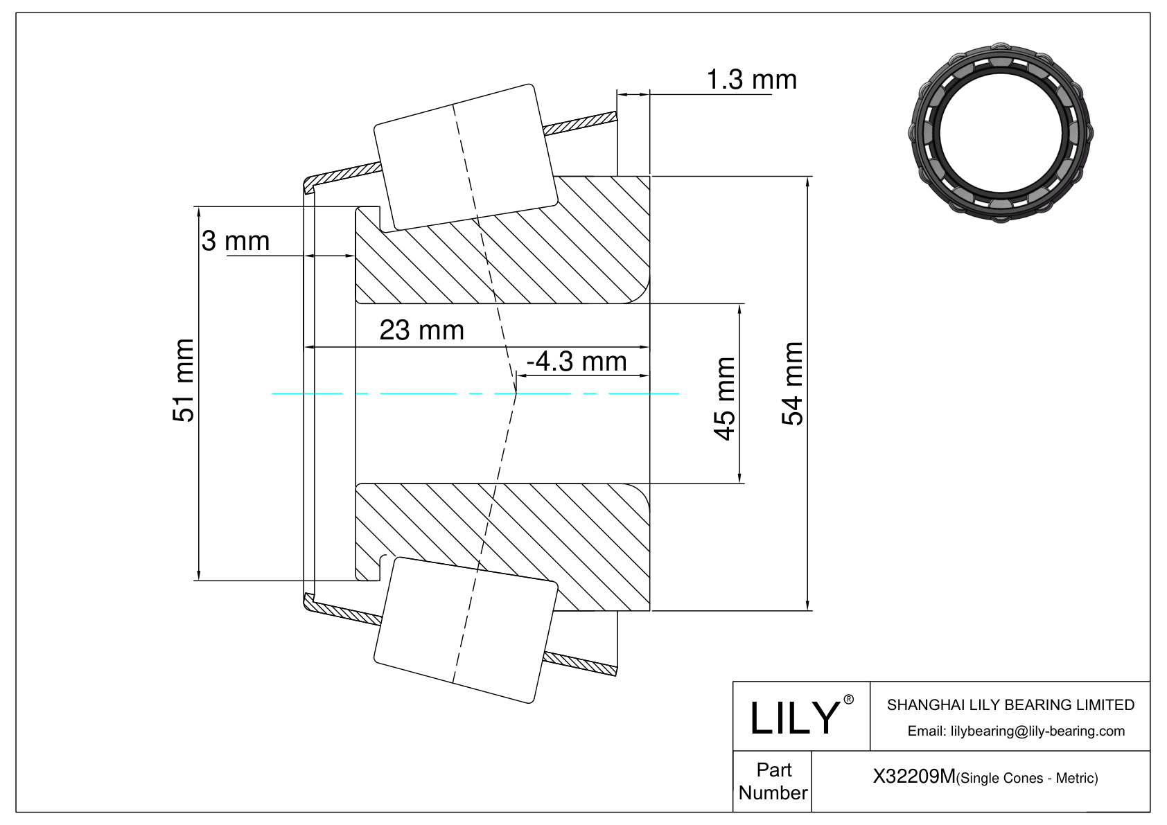 X32209M Conos simples (sistema métrico) cad drawing