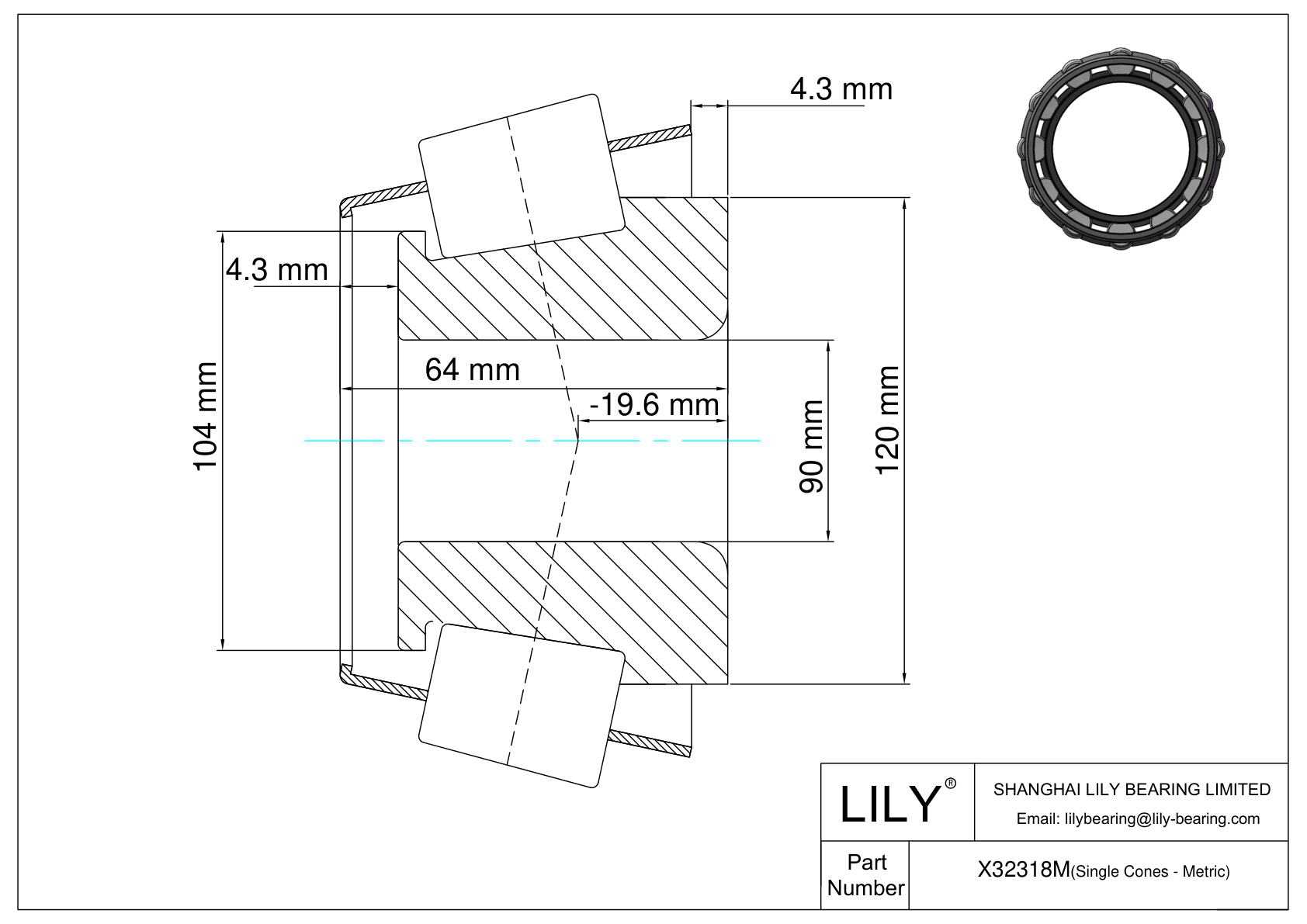 X32318M Single Cones (Metric) cad drawing