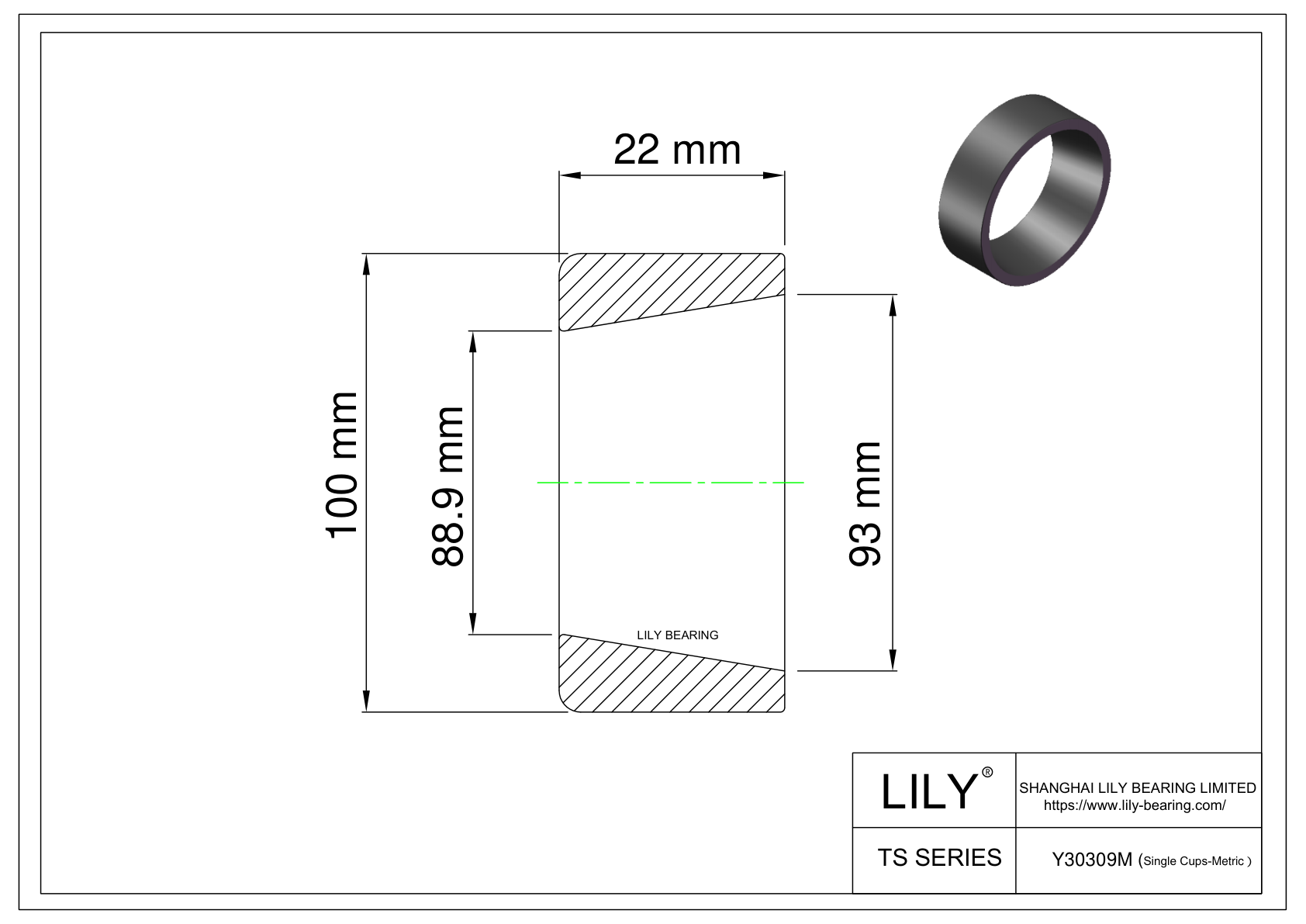 Y30309M Single Cups (Metric) cad drawing