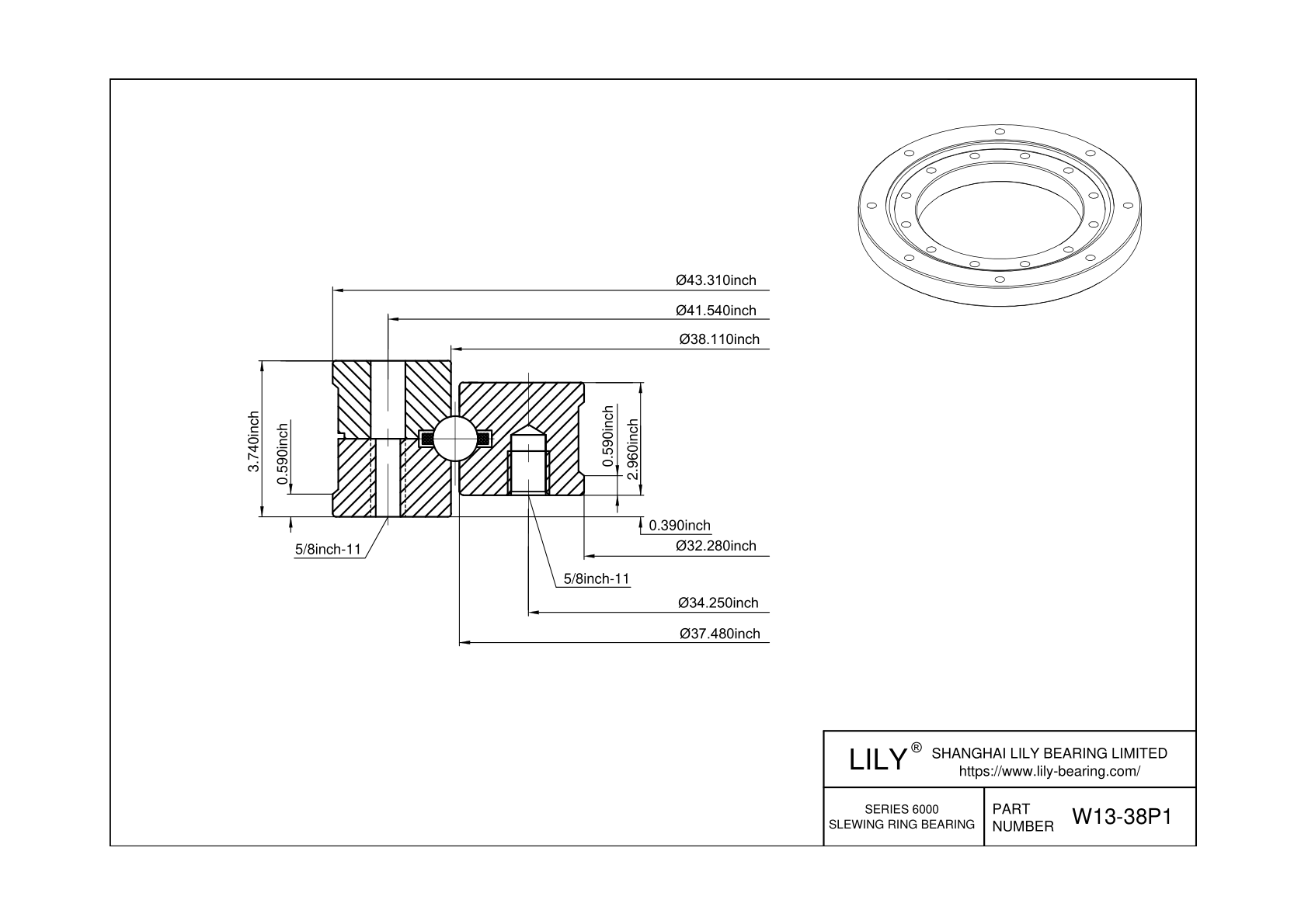 W13-38P1 6000 Series cad drawing
