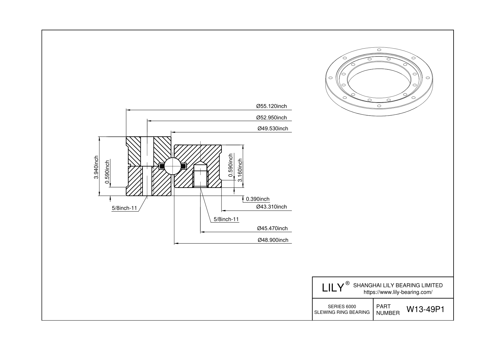 W13-49P1 6000 Series cad drawing