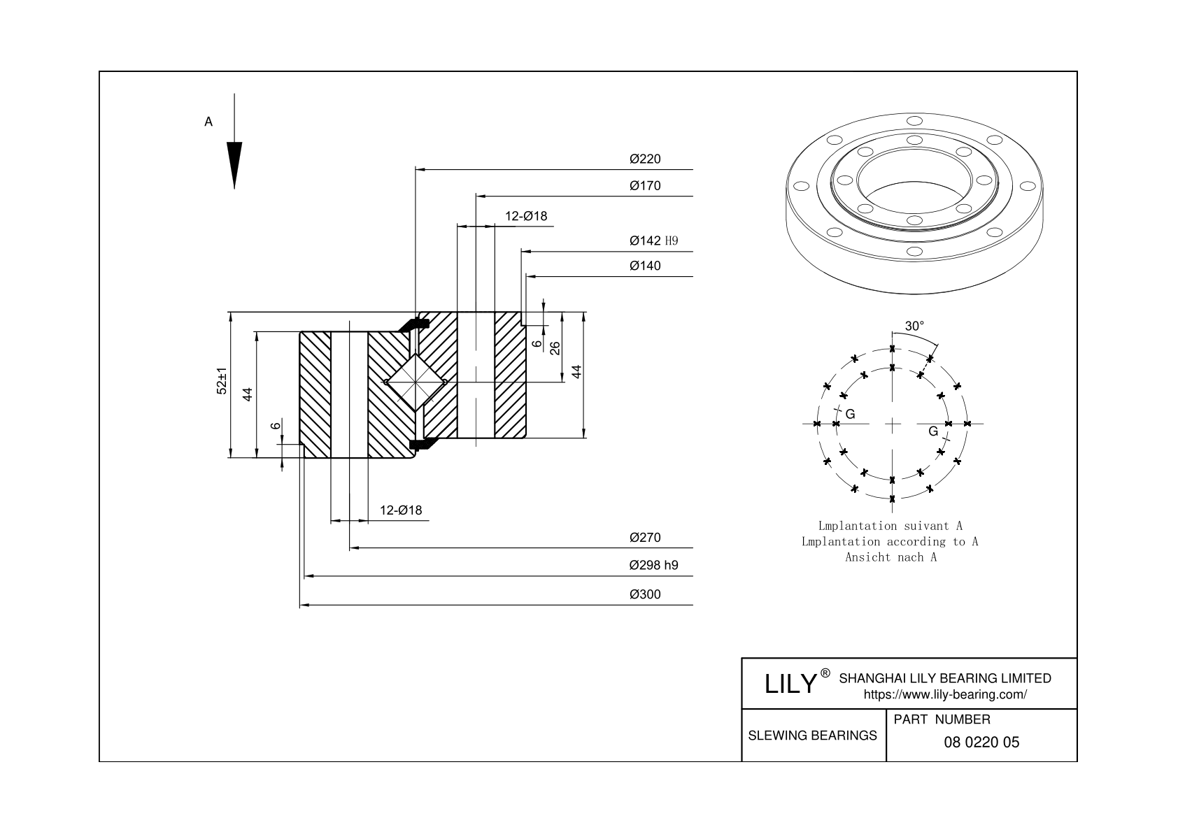 08 0220 05 Cross Roller Slewing Ring Bearing cad drawing