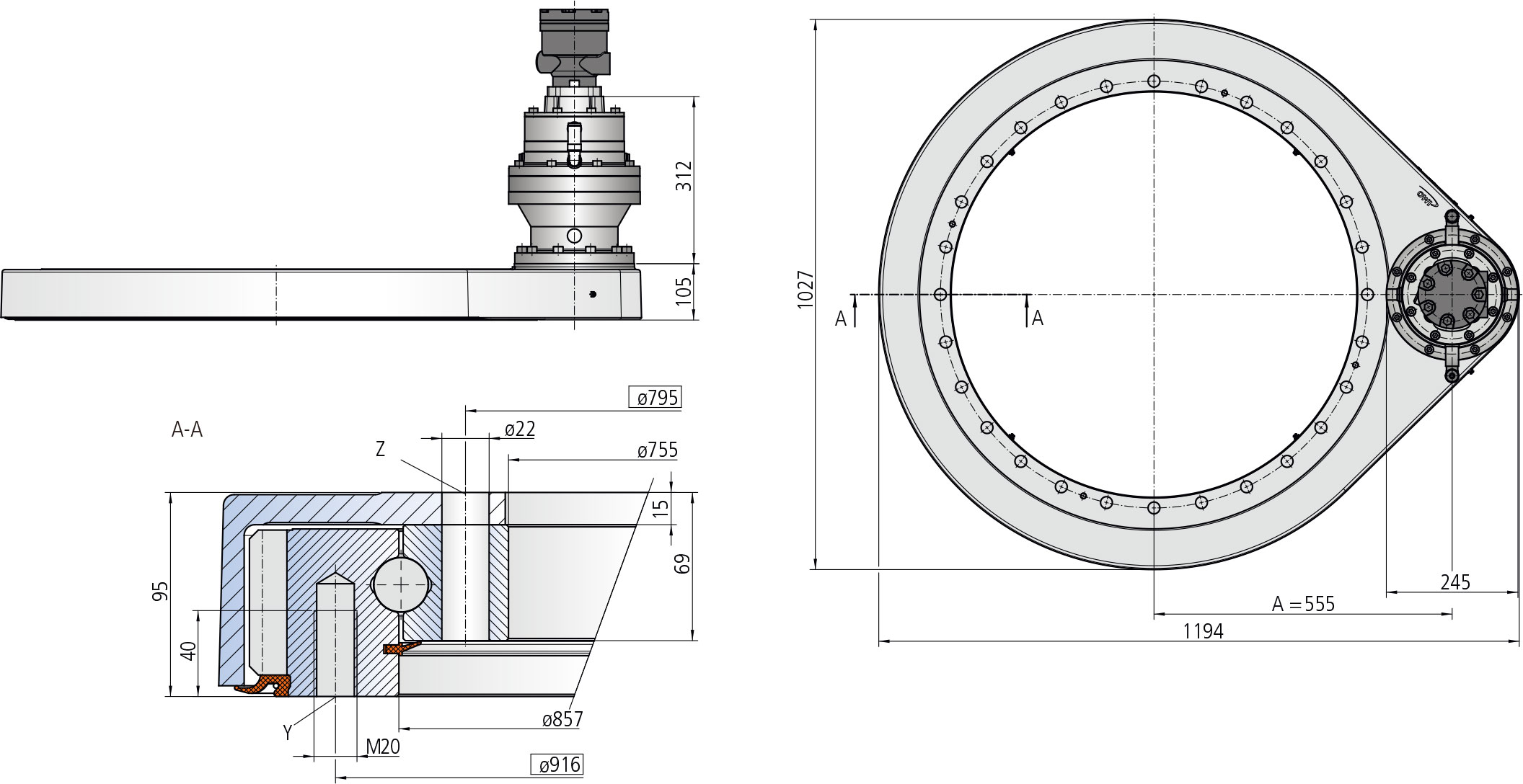 SP-H 0855 SP-H Series cad drawing