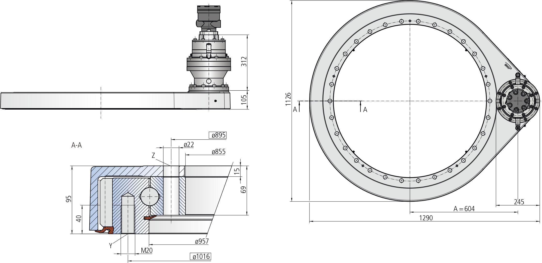 SP-H 0955 SP-H Series cad drawing