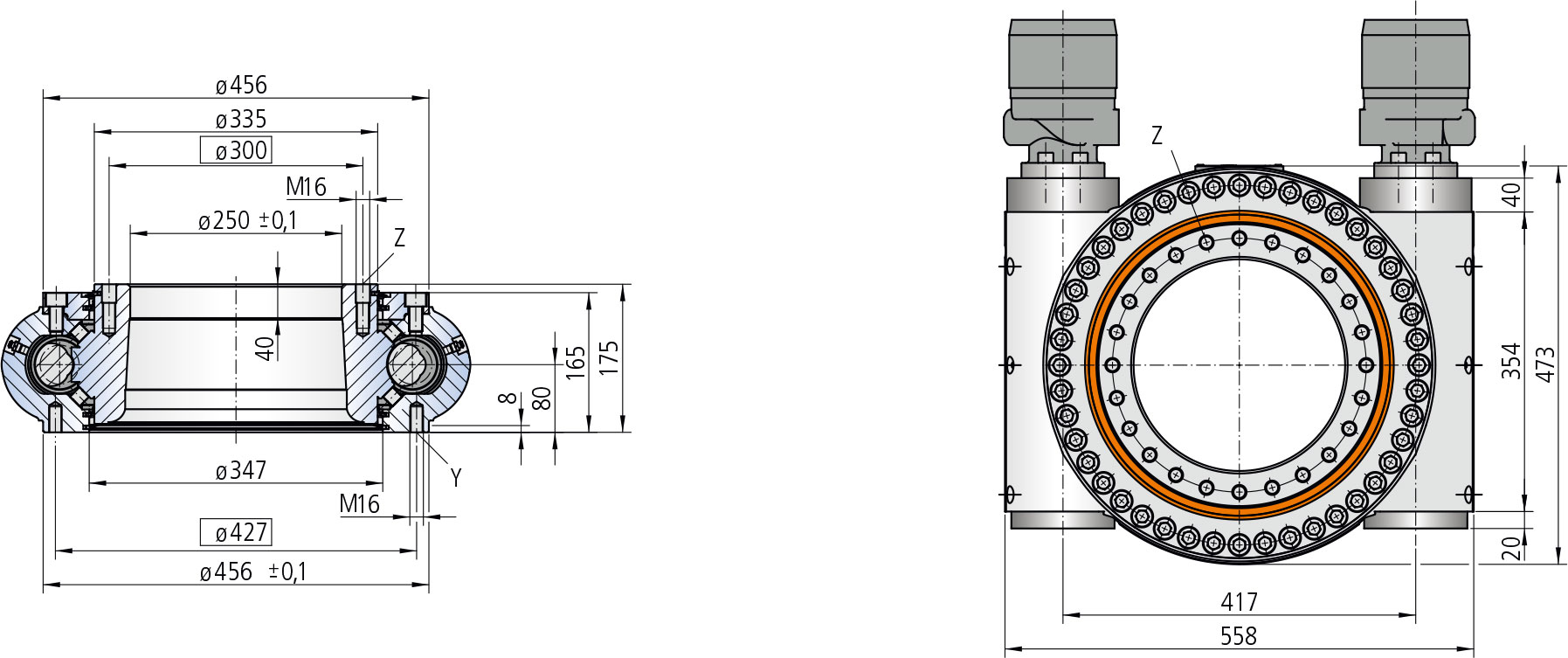 WD-H 0300 / 2 drive WD-H Series cad drawing