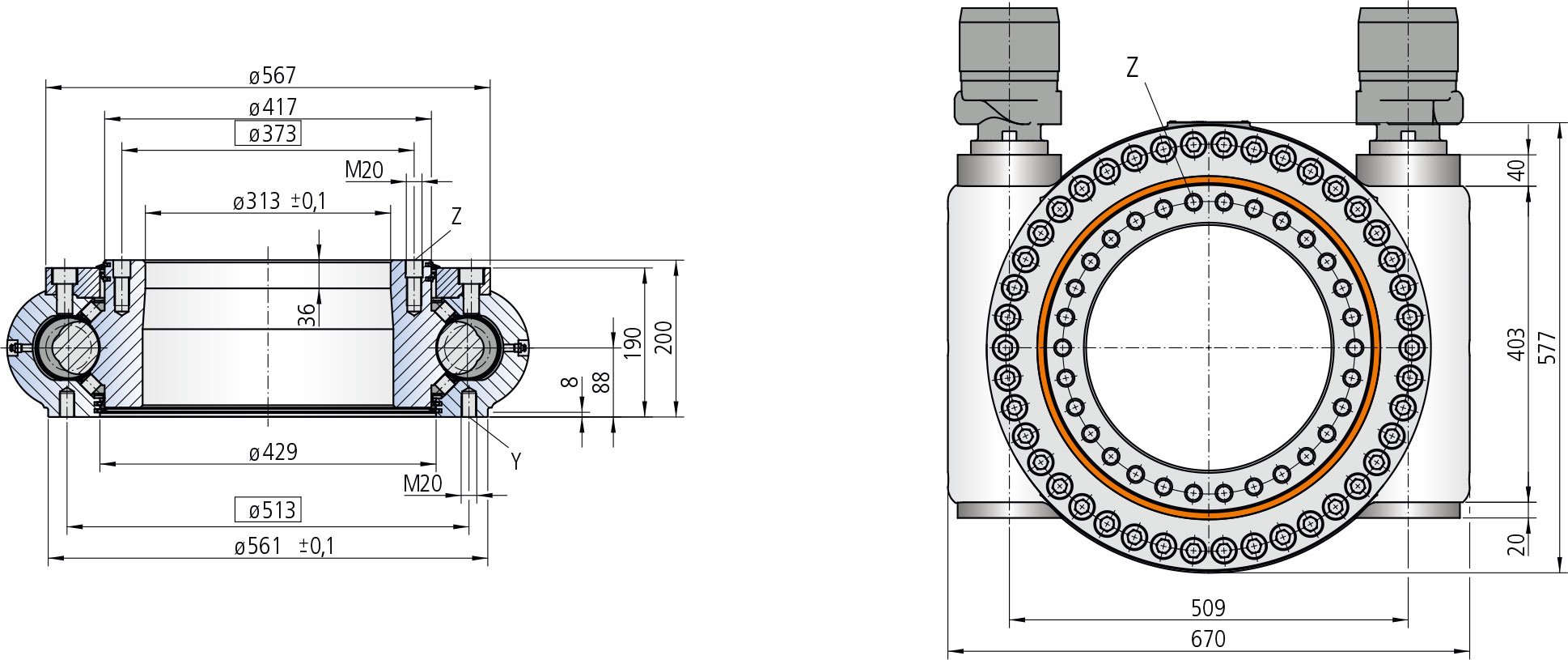 WD-H 0373 / 2 drive WD-H Series cad drawing